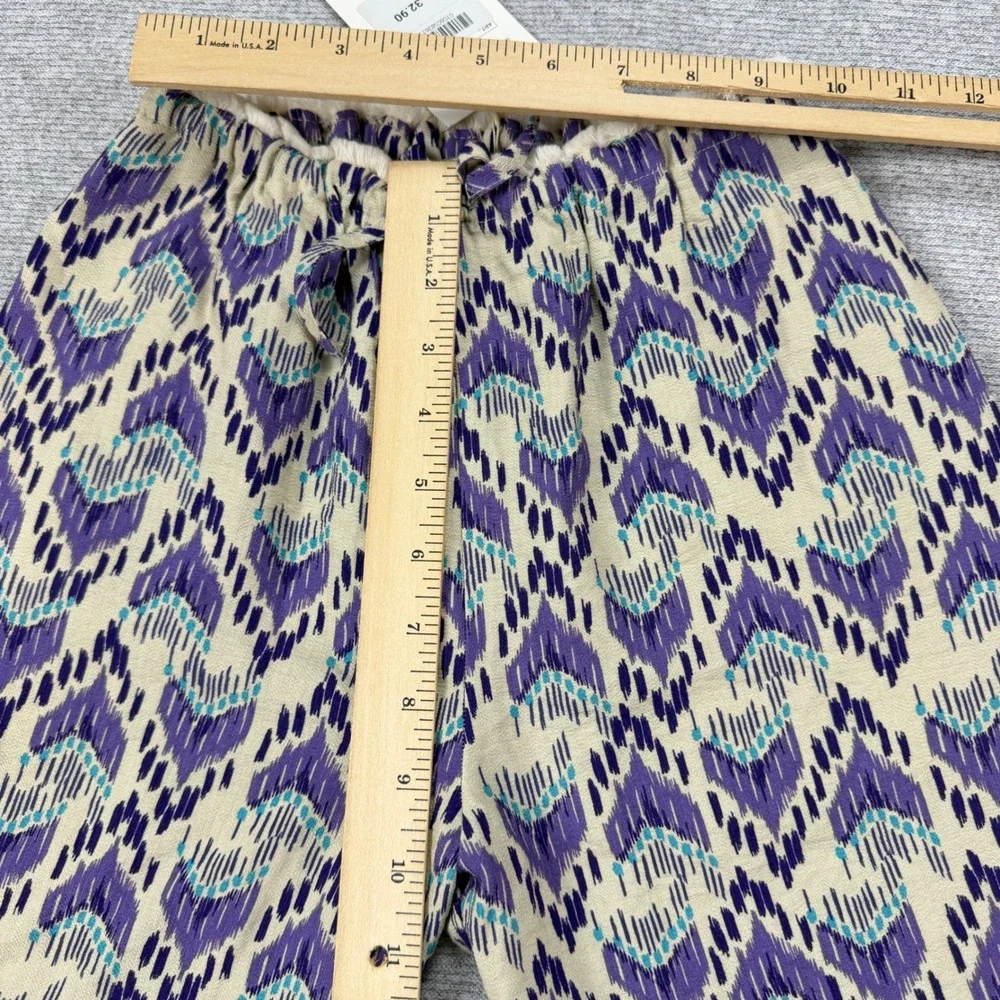 Zara Kids Purple Ikat Print Wide Leg Pants Size 11-12 MSRP $32